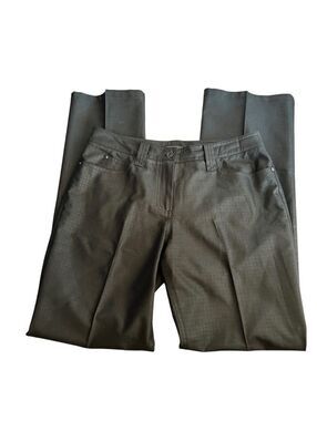 Etcetera Women's Black Coated Diamond Design Pants Size 6